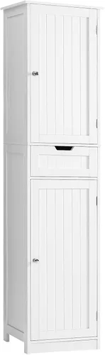 Miniatura 21 de Iwell Armario de almacenamiento de 57.8 pulgadas de alto con 2 cajones y 2 estantes ajustables, armario de cocina con 4 puertas, armario alto