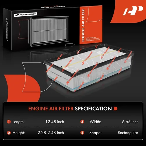 Miniatura 2 de A-Premium Filtro de Aire del Motor Delantero Compatible con Volkswagen Atlas 2018-2023, Atlas Cross Sport 2020-2023, Reemplazo# 3QF129620