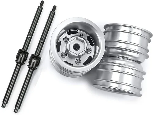 Miniatura 8 de RCHUBAM Llantas de rueda delantera RC con eje de transmisión CVD para 1/24 Axial SCX24 Deadbolt Bronco C10 RC Crawler Car