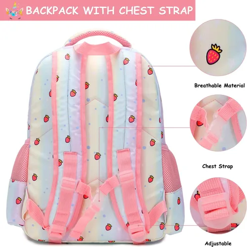 Miniatura 4 de Mochilas para niñas mochila de zorro mochila escolar con lonchera y estuche para lápices Multi