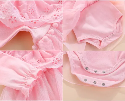 Miniatura 49 de Vestido de otoño de manga larga para niña pequeña, vestido de encaje con flores, boda, primer cumpleaños, bautizo, vestido con sombrero
