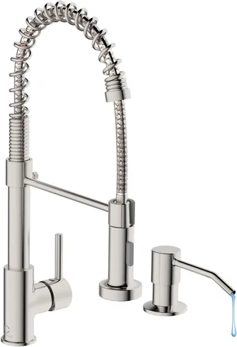 Miniatura 20 de Grifo de cocina, grifos de fregadero de cocina comercial con rociador extraíble, grifos de acero inoxidable para fregaderos de cocina, cabezal