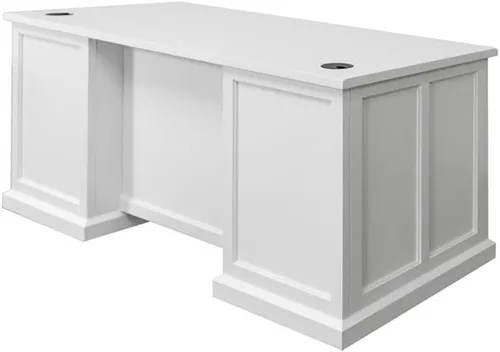 Miniatura 7 de Escritorio ejecutivo moderno de madera para oficina, totalmente montado, color blanco