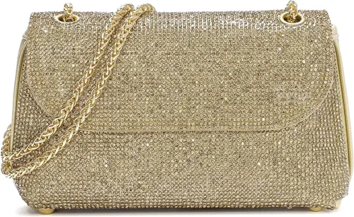 Bolso de mano brillante con diamantes para mujer, bolso de noche para baile, boda, fiesta, graduación, novia