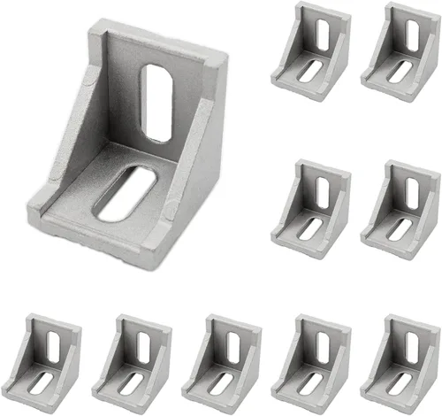 Miniatura 10 de Paquete de 10 soportes de esquina de perfil de aluminio, cierre de junta de ángulo recto en forma de L, conector para perfil de extrusión