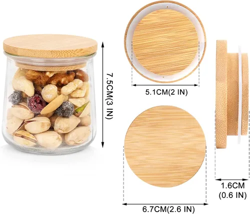 Miniatura 2 de Oui - Juego de tapas para tarros de yogur Oui, tapas de madera para tarros de yogur Oui, tapas de tarros de yogur Oui con anillos de sellado