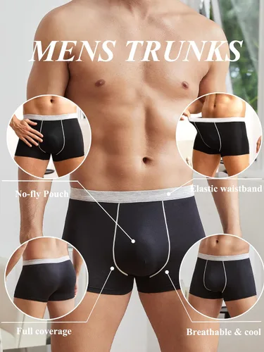 Miniatura 4 de DingLu Ropa interior para hombre, transpirable, suave, ropa interior cómoda de viscosa, paquete de 3