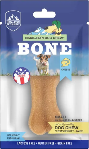 Cheese Dog Chew Bone | Larga duración, sin manchas, rico en proteínas, poco olor, 100% natural, saludable y seguro, sin lactosa, gluten, soja o