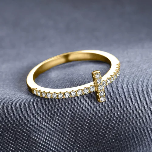 Miniatura 11 de JewelryPalace - Anillos de plata de ley 925 chapados en oro rosa, amarillo o blanco de 14 K para mujer, de compromiso, con circonia cúbica, de boda