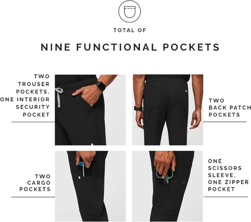 Miniatura 5 de FIGS Pantalones médicos cargo Cairo, ajuste clásico de pierna recta