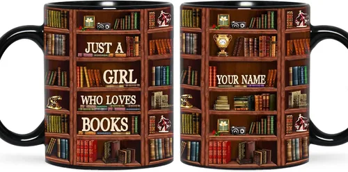 Miniatura 8 de B62112 - Taza de bibliotecario personalizada, motor de búsqueda original, estante de biblioteca, taza para amantes de los libros, color negro, 11
