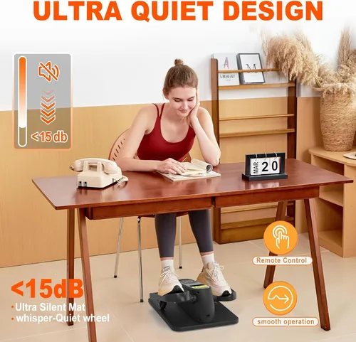 Miniatura 4 de HOTSWEAT Under Desk Elliptical Machine, Ellipse Leg Exerciser as Seen on TV for Seniors with Remote Control, Portable Electric Seated Pedal