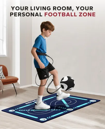 Miniatura 7 de HAPBEAR Alfombrilla de entrenamiento de fútbol de 0.2 pulgadas, equipo de entrenamiento de fútbol para el juego de pies y el dominio del balón