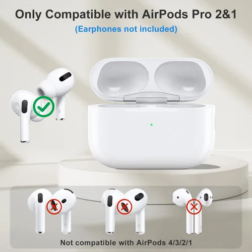 Miniatura 2 de Funda de carga inalámbrica para AirPods Pro 2ª y 1ª, puerto USB-C, repuesto de funda de cargador con botón de sincronización de emparejamiento