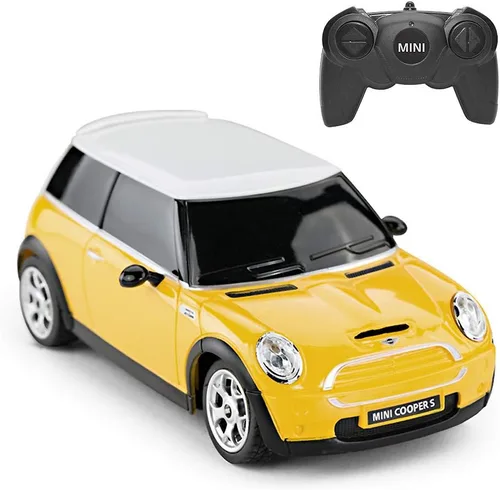 RASTAR Modelo Mini Cooper, 1:24 RC Cars Toy Mini Cooper Control Remoto Auto RC Mini Cooper Car Toy para niños, amarillo