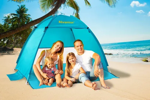 Miniatura 4 de Alvantor® Beach Tent Beach Umbrella Outdoor Sun Shelter Cabana Automatic Instant Pop-Up UPF 50+ Portable Beach Shade Camping Fishing Hiking Canopy