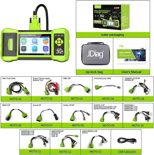 Miniatura 6 de Herramienta de diagnóstico de función de escáner de motocicleta totalmente accesorio, lector de código OBD2, prueba de ABS, prueba de batería