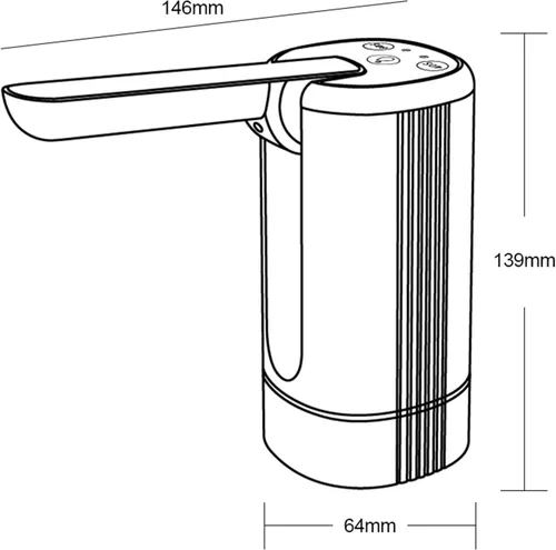 Miniatura 7 de Dispensador de agua plegable con batería de litio de 1200 mAh para botella de 5 galones, bomba de agua estable automática, bomba portátil de agua