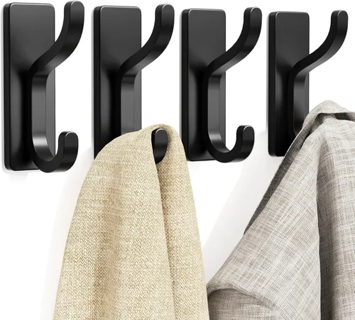 Miniatura 19 de pickpiff Ganchos de Pared Adhesivos para Abrigos - Percha de Puerta Resistente Stick-On, Gancho de Metal para Colgar Toalla, Bolso, Bata, Mochila