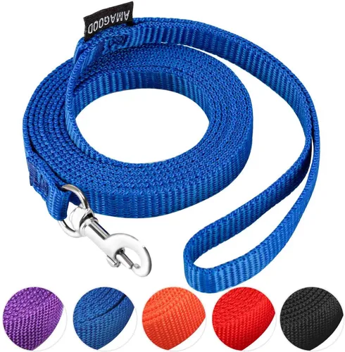 Miniatura 58 de AMAGOOD 6 pies de correas para cachorros/perros, correa de estilo tradicional resistente con gancho de cuello fácil de usar, correa para perros Negro