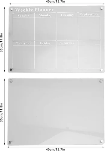 Miniatura 7 de Calendario semanal para refrigerador, pizarra de borrado en seco de acrílico transparente con 6 marcadores para el hogar, cocina, organización