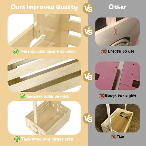 Miniatura 6 de Cesta grande de regalos para baby shower, caja de madera, colgadores de letras de madera personalizadas para bebé recién nacido niña niño, regalos