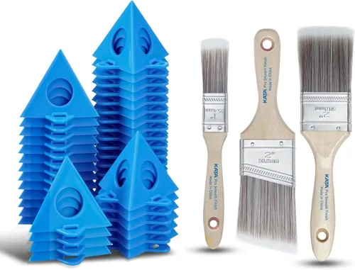 Miniatura 12 de KATA Soportes piramidales para pintores: 36 piezas de pirámides de pintura para puertas de gabinetes, pintura y vertido, mini trípodes de pintura