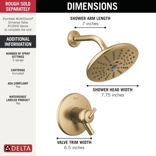 Miniatura 4 de DELTA FAUCET T17T259-CZH2O, bronce champán