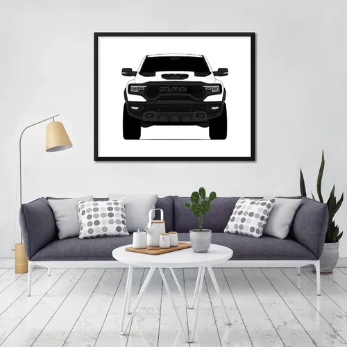 Miniatura 2 de Color personalizable: póster Custom Car Posters hecho a mano compatible con Ram 1500 TRX (2021-presente) 5ª generación, decoración artística