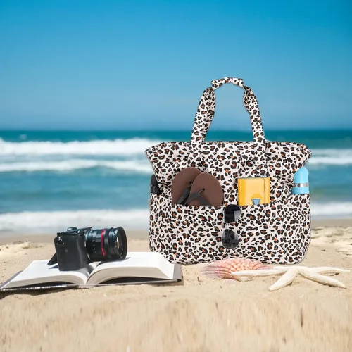 Miniatura 3 de Bolsa de playa y piscina para mujer, grande, bolsa de gimnasio con compartimento húmedo para viajes, impermeable