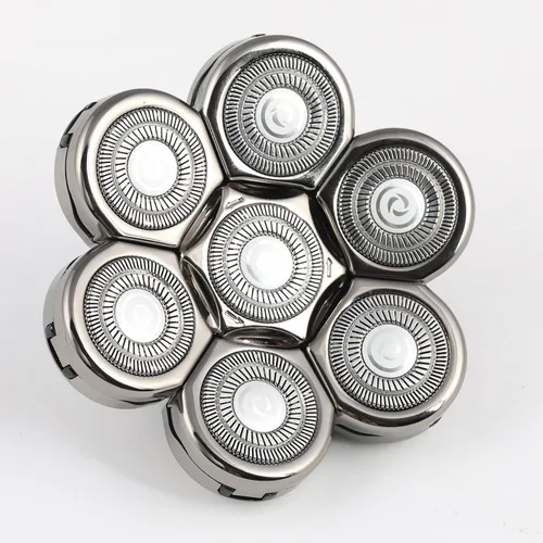 Miniatura 4 de 7 Blades Head - Cabezales de repuesto para afeitadora eléctrica para hombre, flotantes, lavables, cuchillas de repuesto para hombres calvos silver2