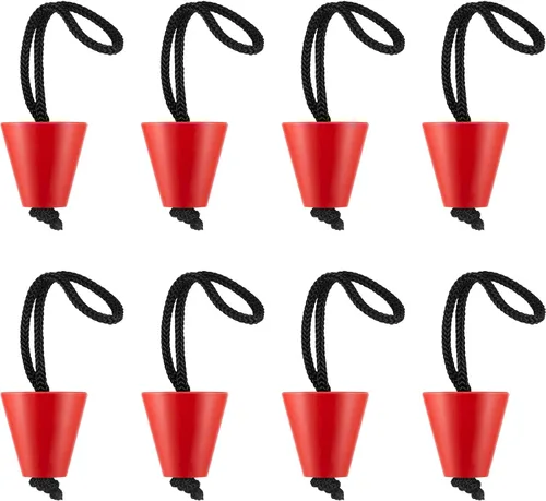 Sumind Kit de tapones universales de silicona para botín de kayak de 1.57 pulgadas, 8 piezas, orificios de drenaje, tapón con cordón para sentarse