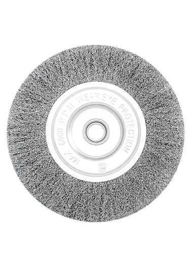 Miniatura 7 de Cepillo de rueda de alambre de banco de 6 pulgadas, alambre de acero prensado grueso, 0.012 pulgadas con eje de 5/8 pulgadas para amoladora de banco