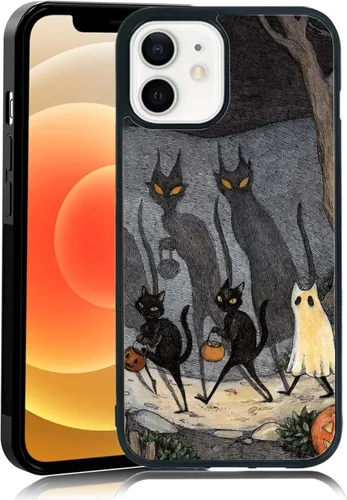 Miniatura 111 de Elegante funda de teléfono con diseño de gato Marie compatible con iPhone 11, funda de encaje dorado para iPhone, a prueba de golpes, rosa fucsia