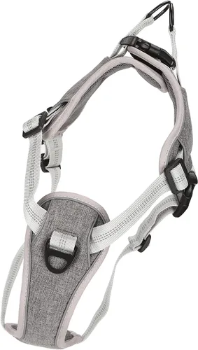 Miniatura 8 de Arnés ajustable sin tirones para perro, arnés reflectante de pecho y espalda para perros medianos y grandes, arnés acolchado para caminar al aire
