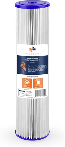 Miniatura 8 de Aquaboon Cartucho de filtro de agua plisado para toda la casa de 5 micras, 20 x 4.5 pulgadas, compatible con ECP5-20BB, SPC-45-2005, paquete de 6
