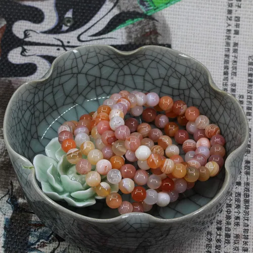 Miniatura 153 de Amandastone Pulsera elástica de cuentas redondas de 0.315 in con piedras preciosas naturales de 7 pulgadas