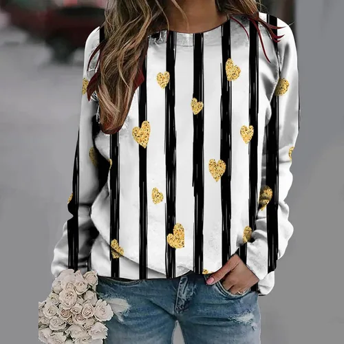 Miniatura 22 de Sudadera de manga larga con estampado de leopardo y corazón para mujer, para el día de San Valentín, sin botones, para niñas, regalos