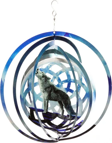 Miniatura 9 de VP Home Giratorio de Viento Cinético Mandala Explosión Floral para Patio y Jardín Giratorio de Viento Exterior Metal Grande Decoración 3D de Mandala