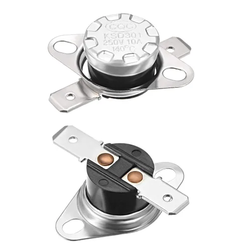 Miniatura 15 de uxcell KSD301 Termostato 32.0 °F/32 ° F 10 A Normalmente Cerrado N.C Ajuste Snap Disc Interruptor de temperatura para microondas, horno, cafeteras 2