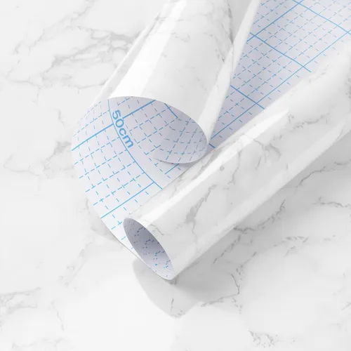 Miniatura 9 de Heroad Papel tapiz de contacto de mármol para despegar y pegar, papel tapiz de granito blanco y gris, papel tapiz autoadhesivo extraíble