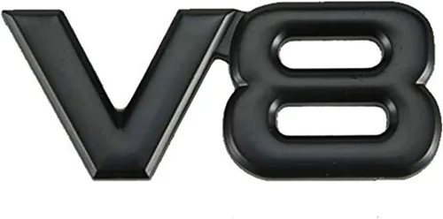 Dsycar V8 Emblema adhesivo de metal 3D para coche, pegatina de coche, emblema de repuesto para camiones y coches (V8-Negro)