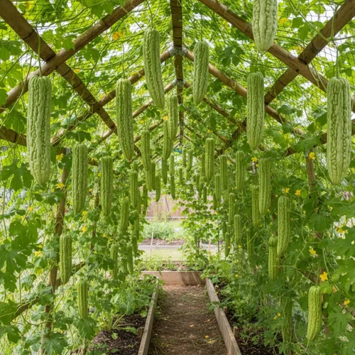 Miniatura 5 de 40 semillas de melón amargo para plantar: semillas de ampalaya y calabaza amarga, semillas de vegetales para jardín doméstico, contenedor o cultivo