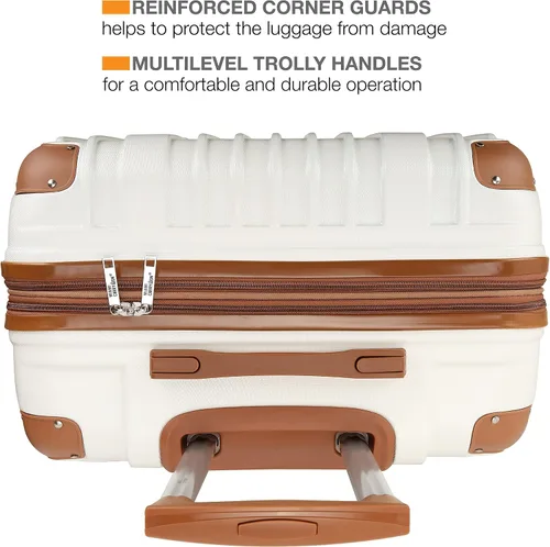 Miniatura 3 de Miami CarryOn Collins - Juego de equipaje giratorio expandible de 3 piezas, Blanco, Collins