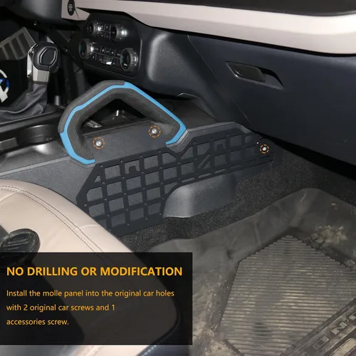 Miniatura 3 de Molle Panel para Ford Bronco 2021 2022 2023 2024 2025 2/4 puertas Accesorios interiores de 2/4 puertas, almacenamiento de consola central