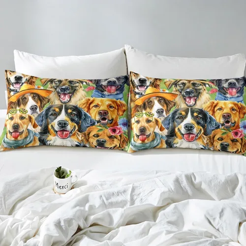 Miniatura 5 de Erosebridal Juego de ropa de cama con diseño de caricaturas para cachorros, funda de edredón para perros y madres, regalos para mujeres, linda funda
