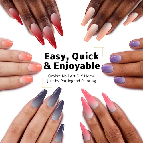 Miniatura 2 de Paleta de Esmalte de Uñas en Gel Sponge Pat, 12 Colores Mezcla Degradado Ombré Gel Polish Pintura Degradada Arte de Uñas, Sin Limpiar, Curado UV/LED