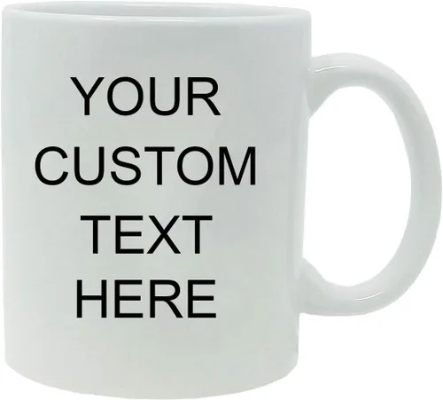 Miniatura 9 de Taza de café personalizada de cerámica blanca de 11 onzas, personalizable, color negro