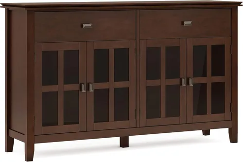 Miniatura 17 de SIMPLIHOME Artisan Buffet - Aparador de 3 puertas de madera maciza de 54 pulgadas de ancho en gris envejecido, gabinete de almacenamiento