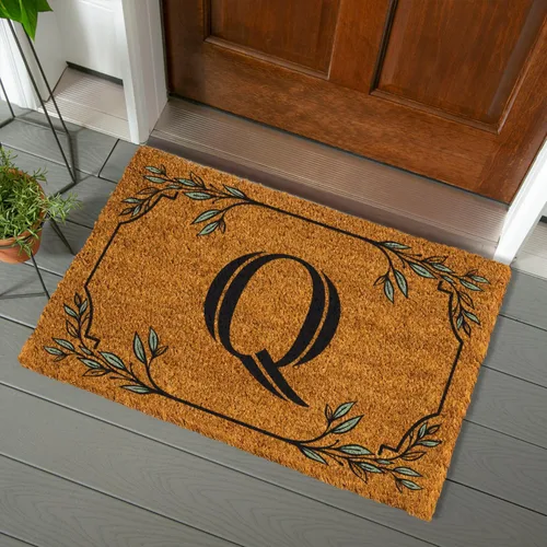 Miniatura 57 de Evergreen Flag Alfombra de puerta de fibra de coco monograma Letra B Alfombra para puerta delantera para interiores y exteriores 71x41 cm